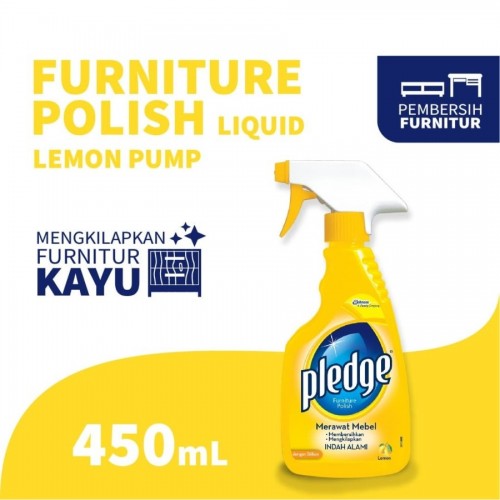 Pledge Furniture Polish Liquid Mengkilapkan Furniture Kayu Pump - 450 ml